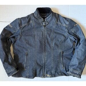 TOURMASTER - Womens Indigo Denim Motorcycle Jacket Removable Armor - M.PL 18